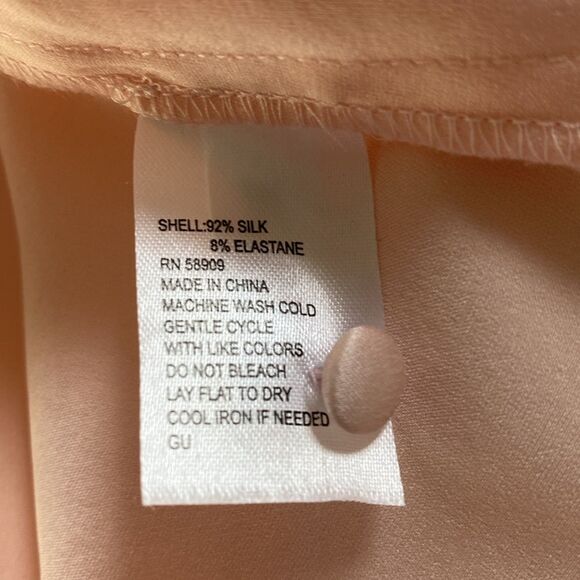 Antonio Melani Gilly Stretchy Silk Rolled Cap Sleeve Blouse High Neck Key Hole - Picture 10 of 14